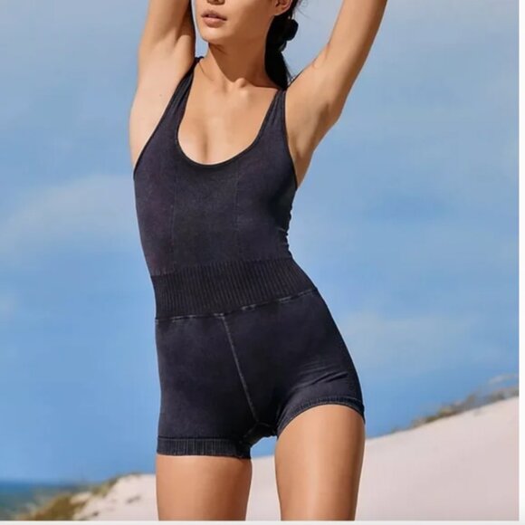 Free People Good Karma Runsie Size XS- Black - Picture 1 of 5